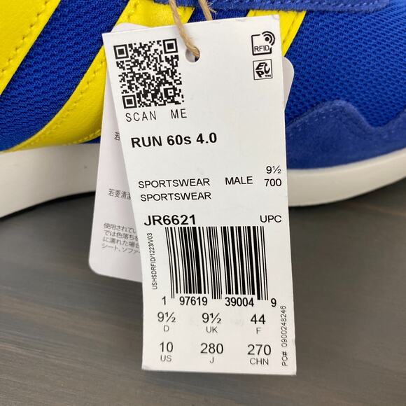 Adidas Men’s Run 60s 4.0 Trainers Sneakers Size 10 Dark Blue Retro Academia NWOB - Picture 10 of 11